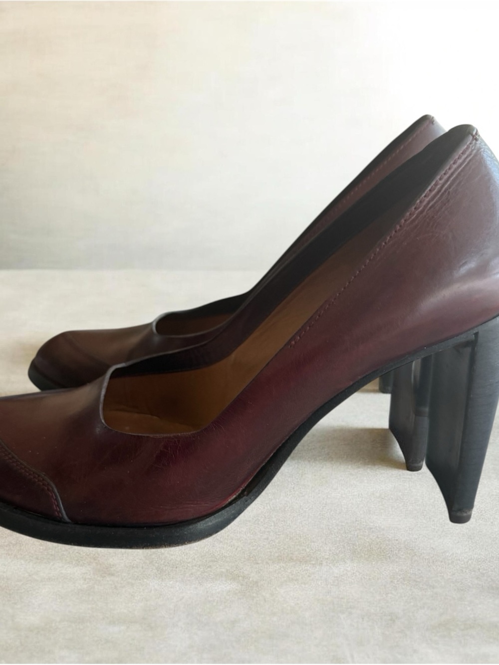 Costume National Dark Brown Leather High Heels - Size 37.5
